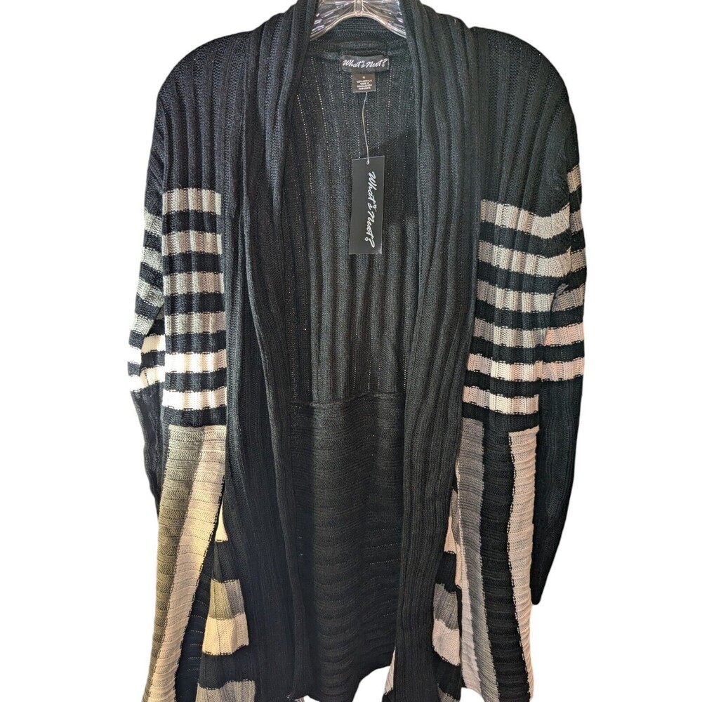 Whats Next Womens Size Small Ribbed Flyaway Cardigan